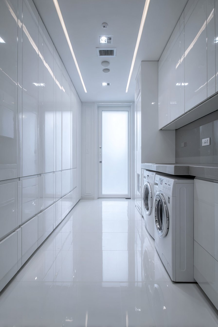 Glossy White Contemporary Reflection