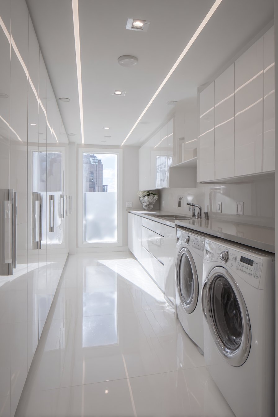 Glossy White Contemporary Reflection