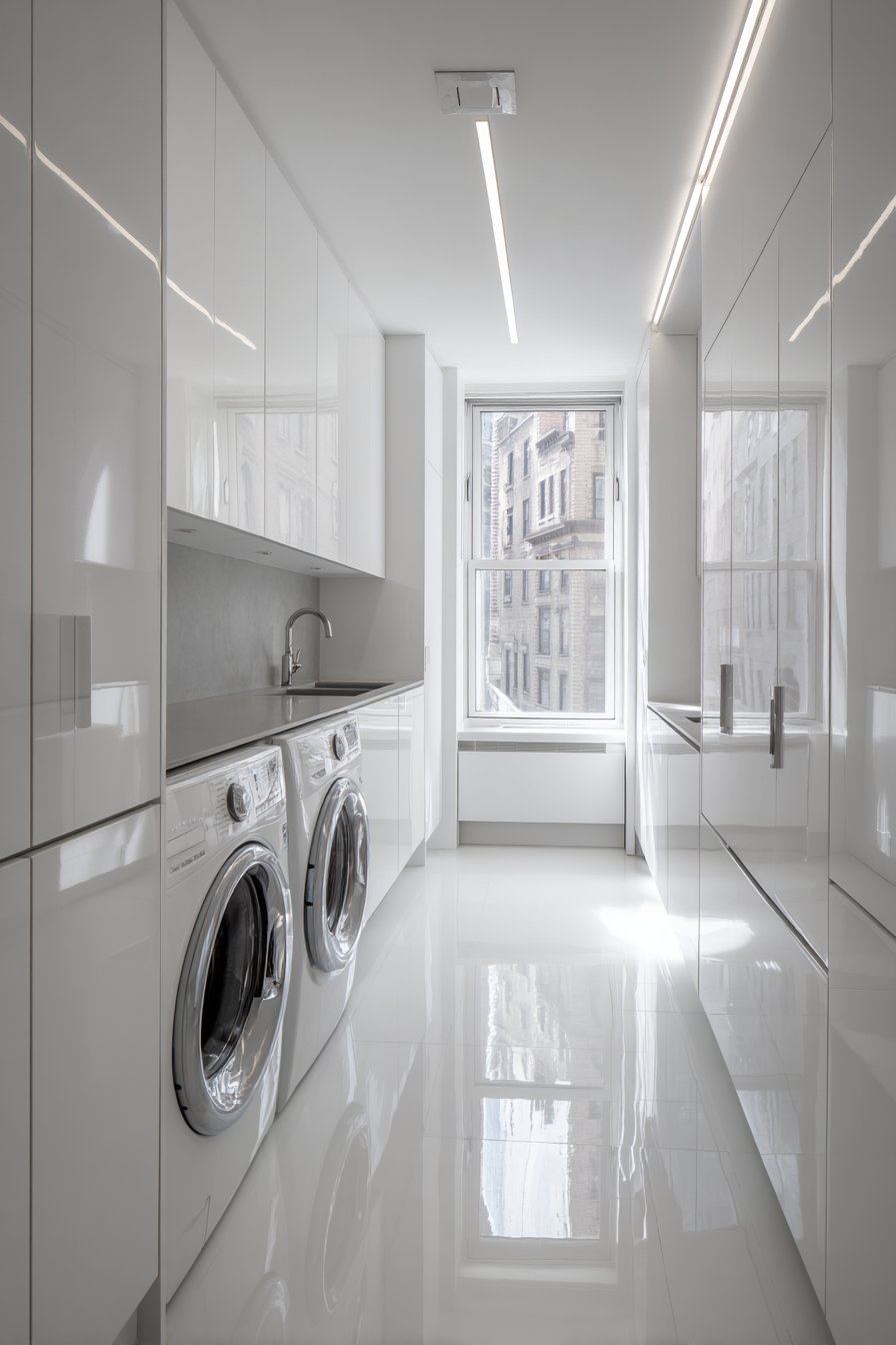 Glossy White Contemporary Reflection