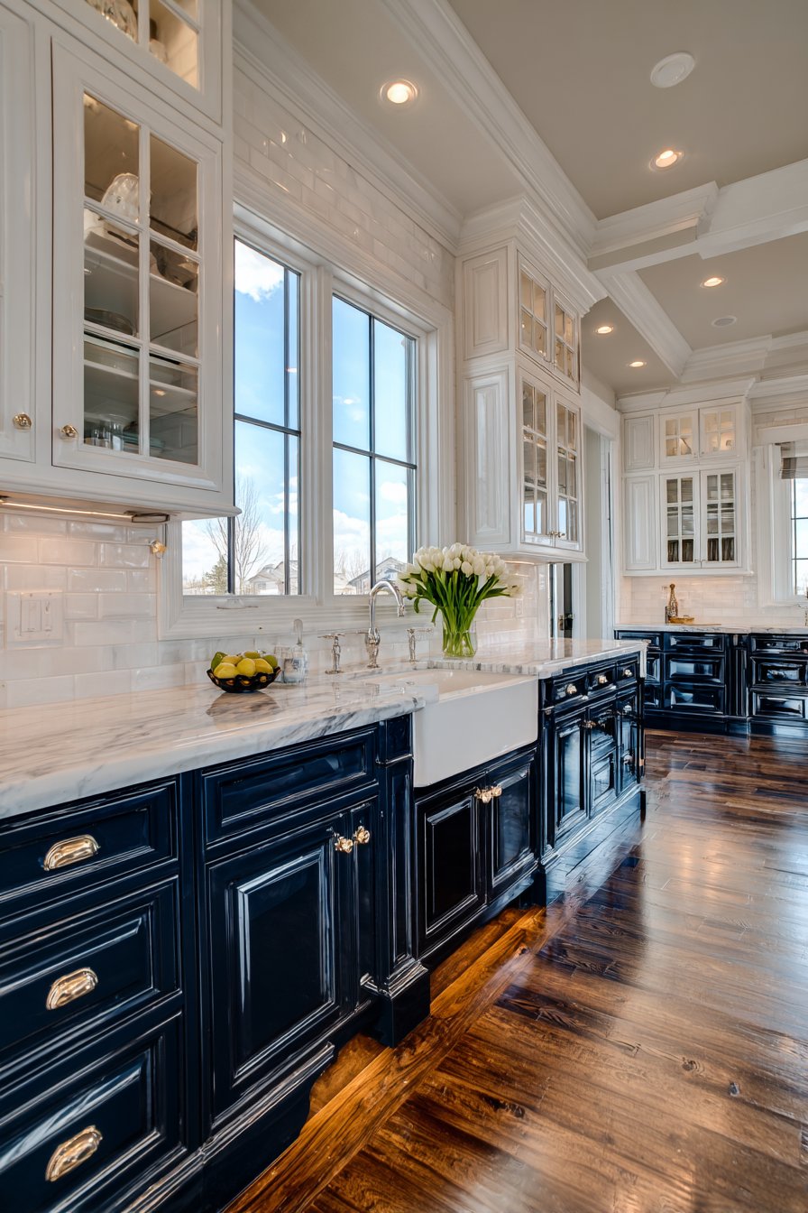 Midnight Blue with Open Shelving