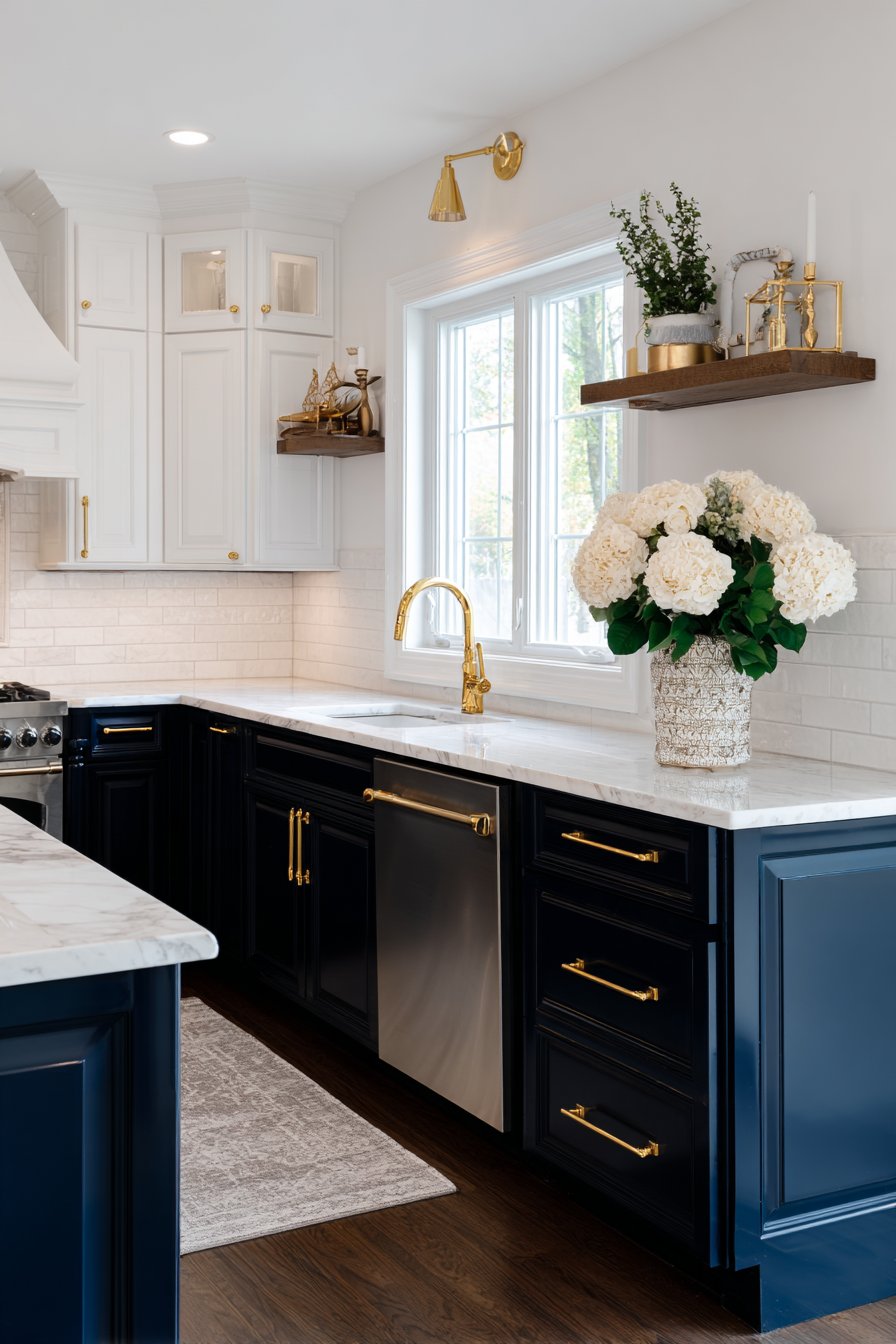 Midnight Blue with Open Shelving