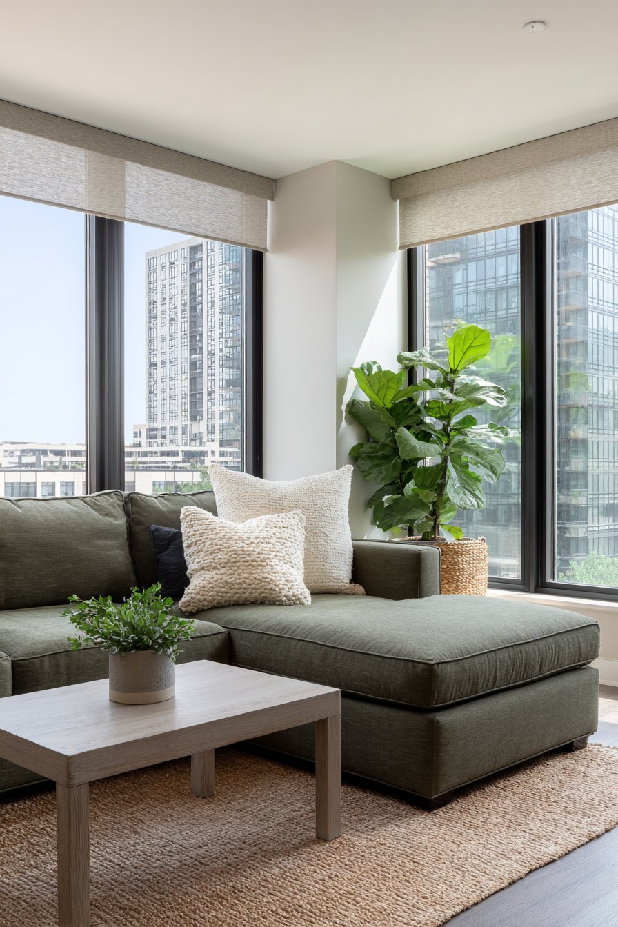 Moss Green Family-Friendly Sectional