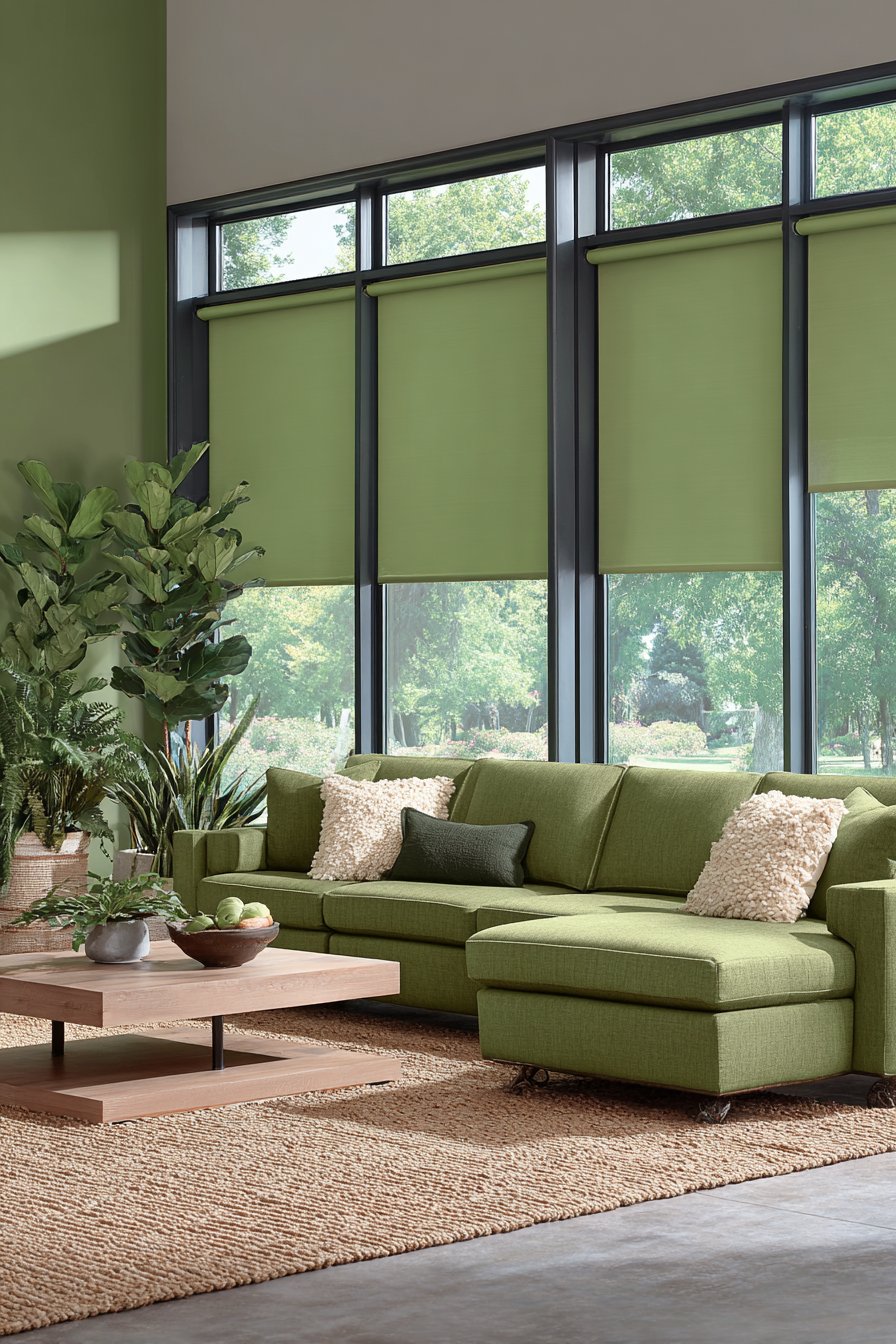 Moss Green Family-Friendly Sectional