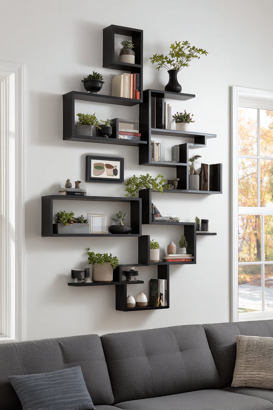 Contemporary Modular Floating Shelf System