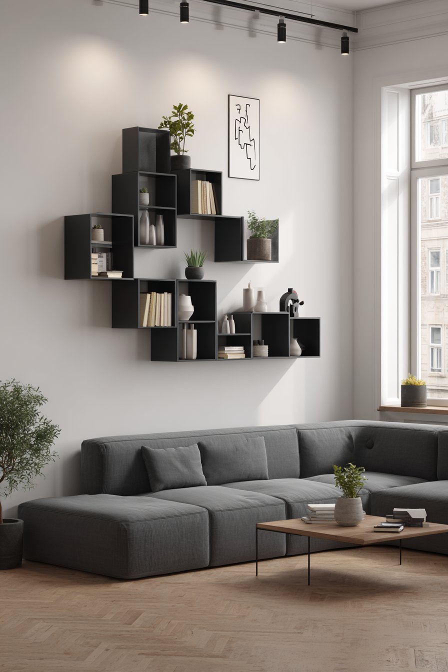 Contemporary Modular Floating Shelf System
