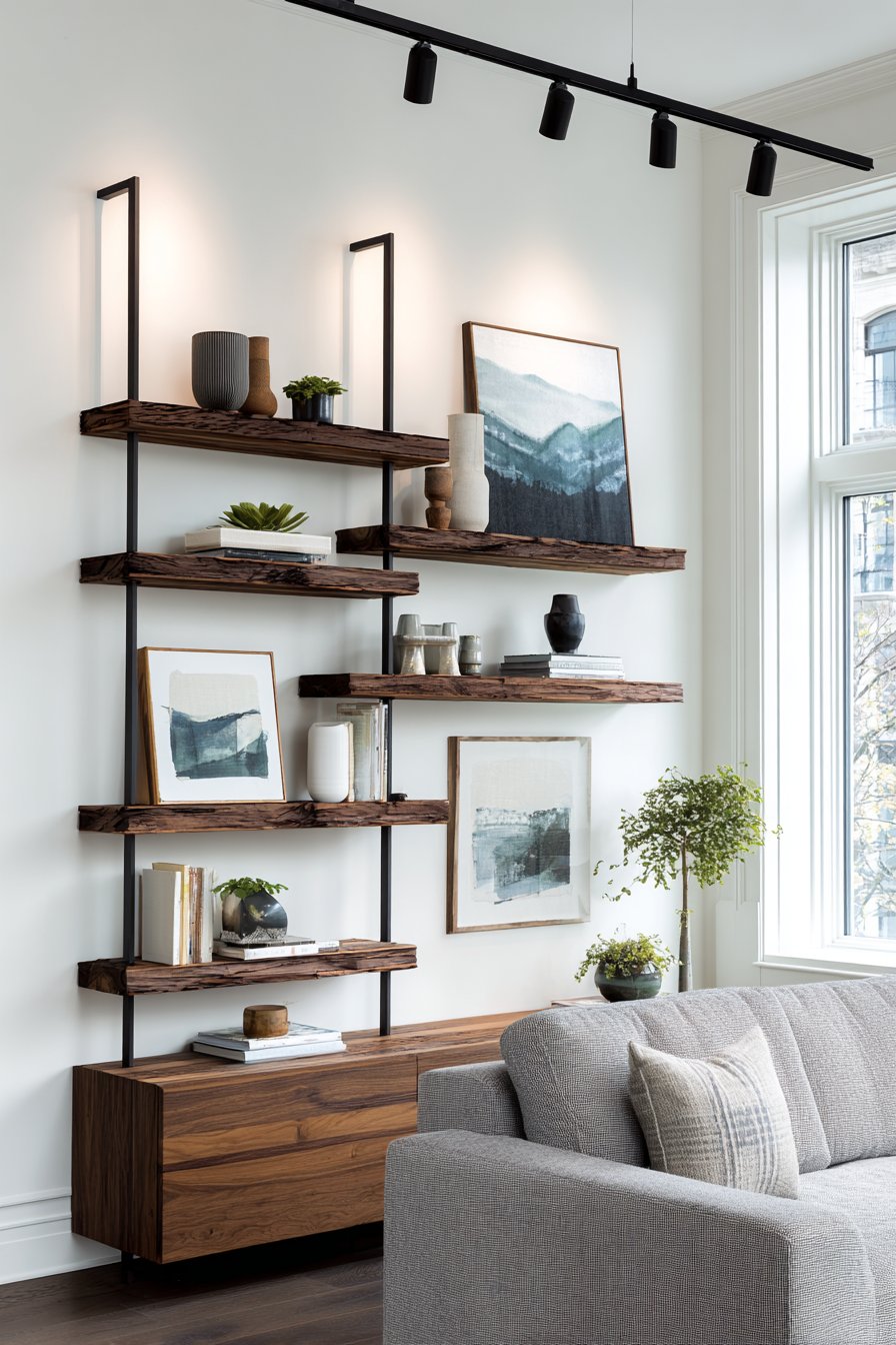 Contemporary Modular Floating Shelf System