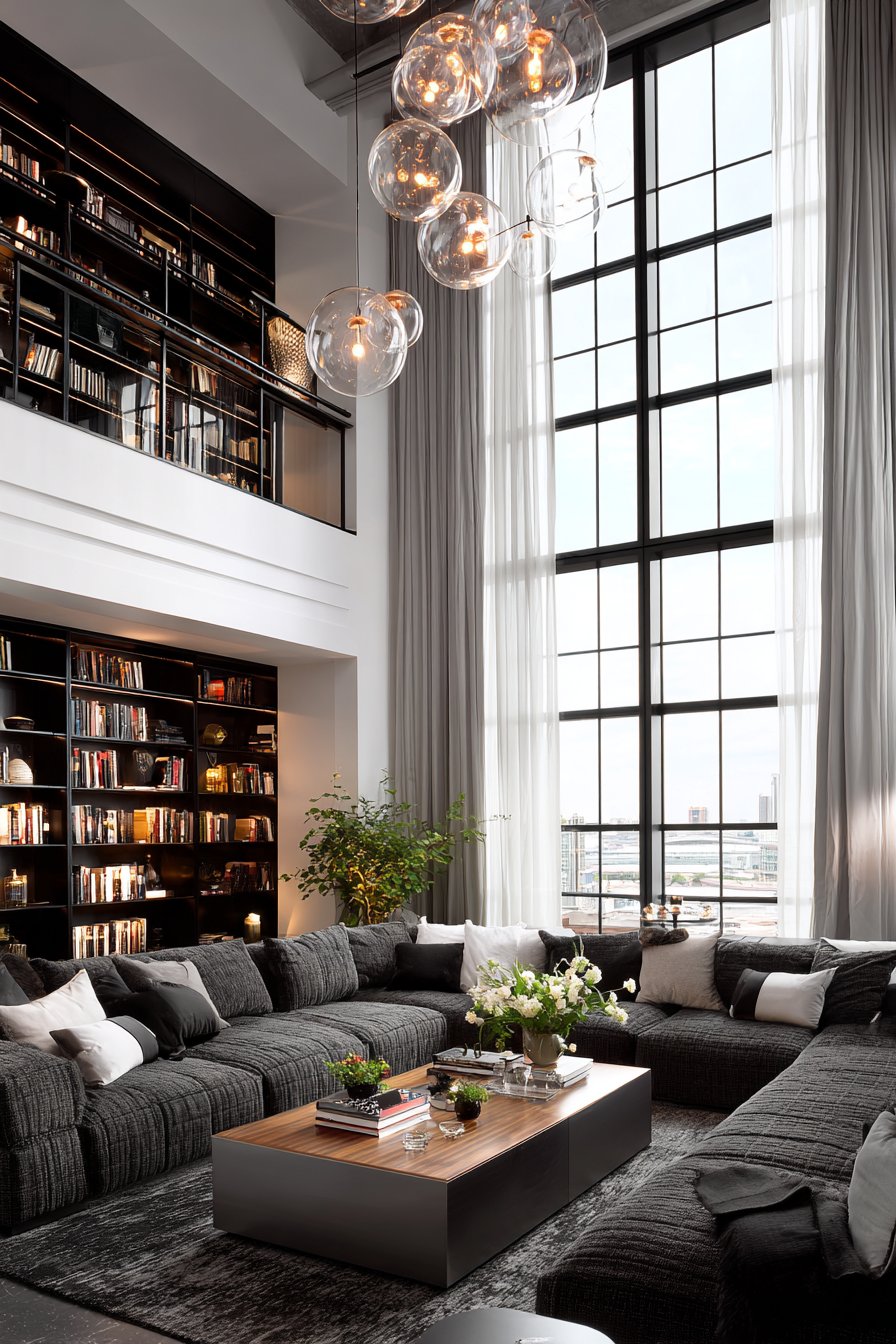 Vertical Volume with Mezzanine Library Views