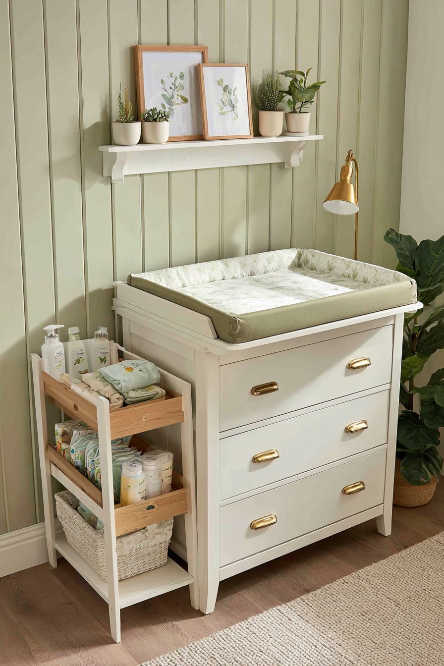 Organized Changing Station with Board and Batten
