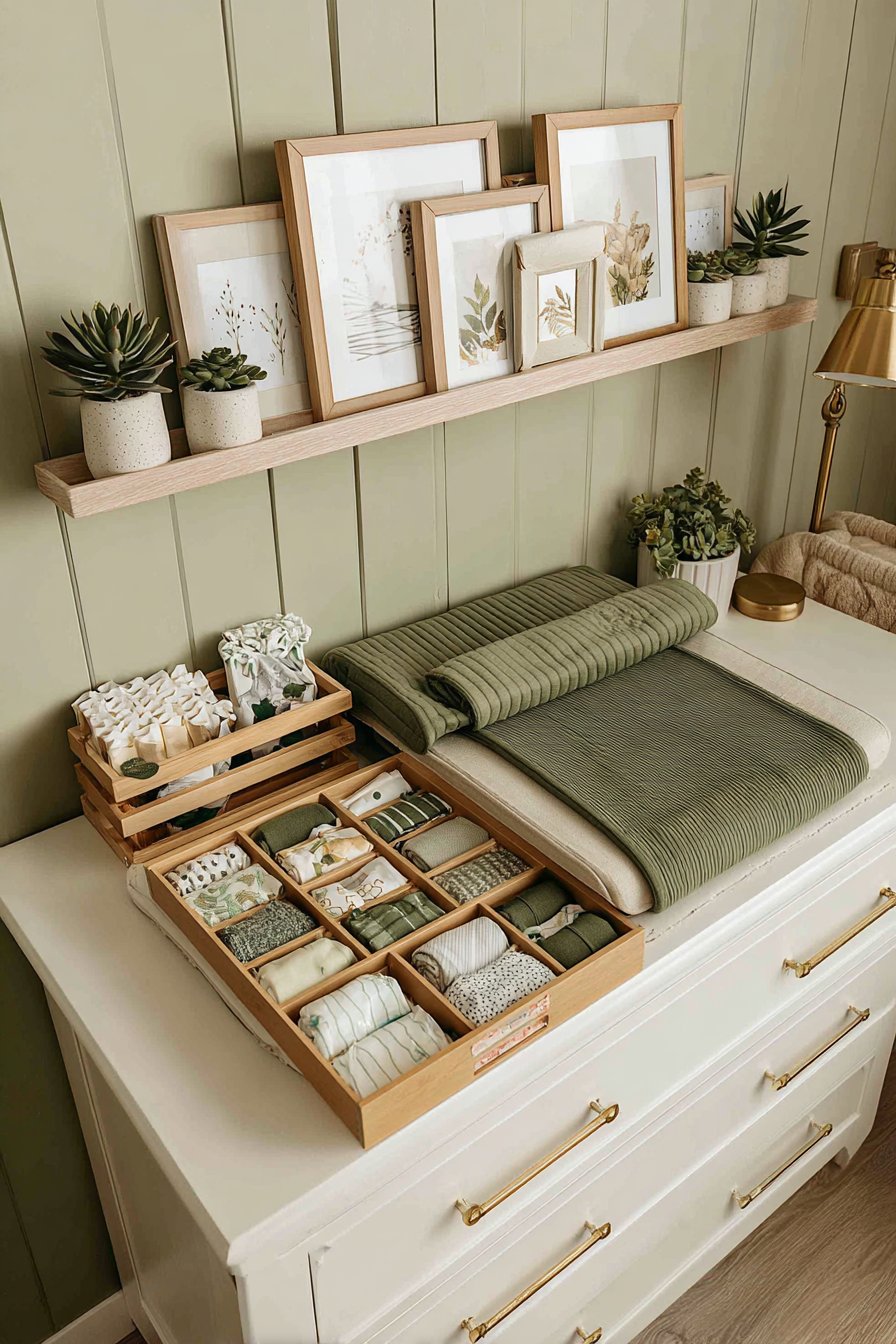 Organized Changing Station with Board and Batten
