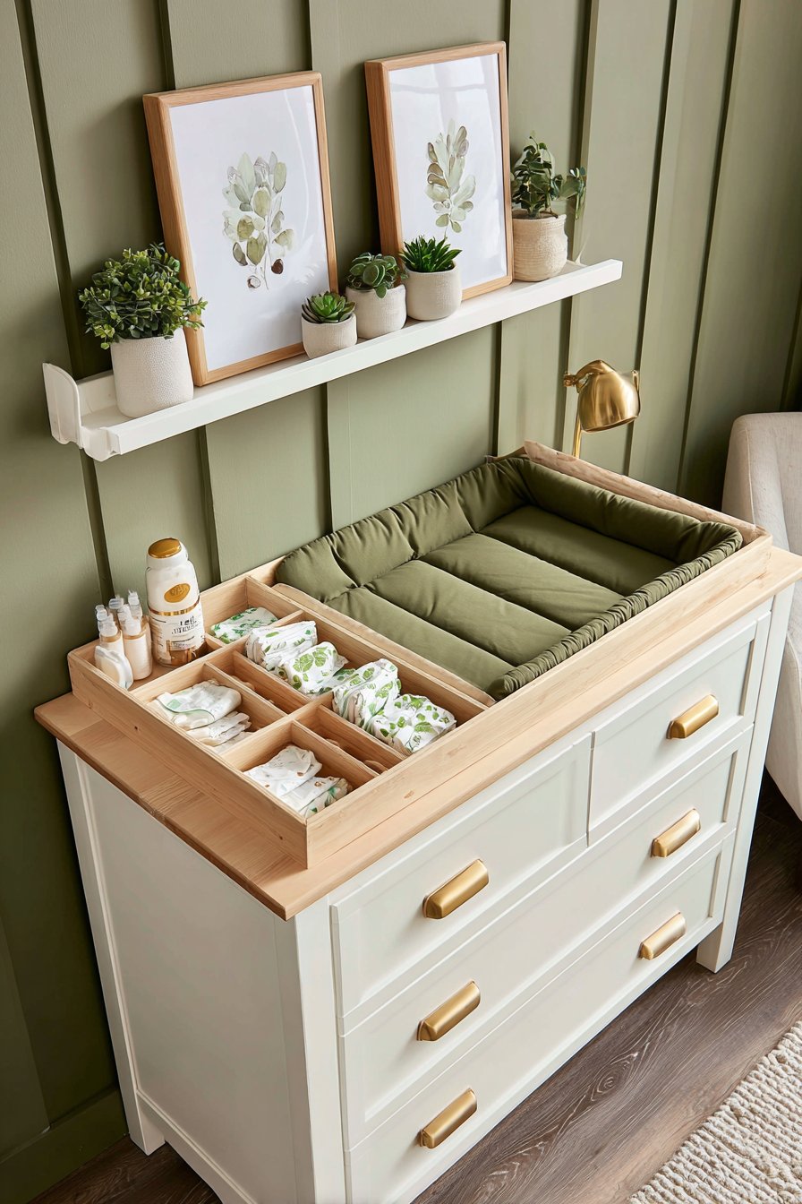 Organized Changing Station with Board and Batten