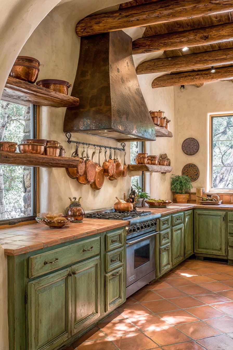 Custom Olive Green Metal Range Hood