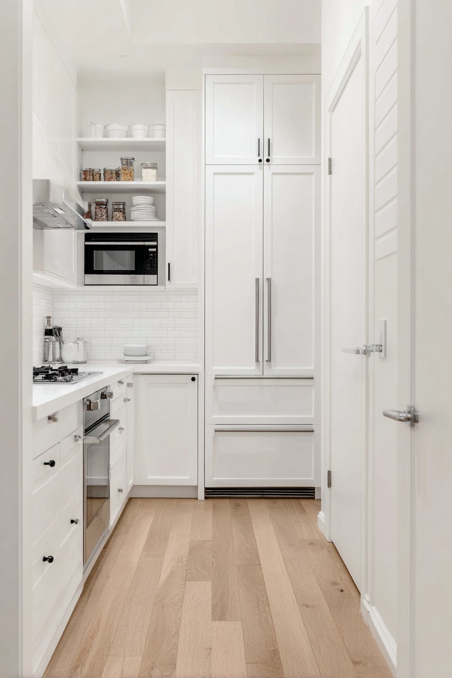 Vertical Storage Kitchen with Tall Pantry Cabinets