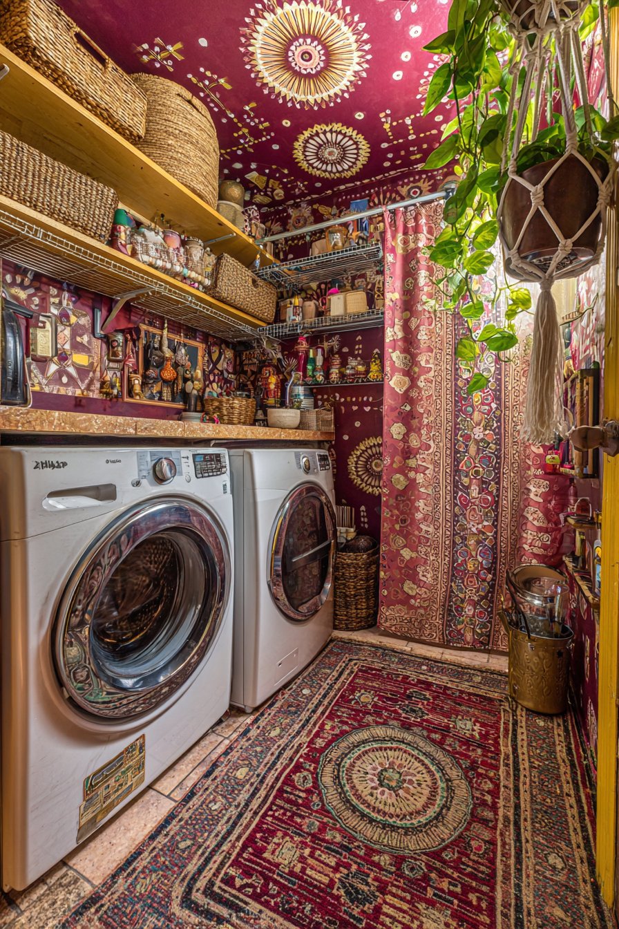 Bohemian Vibrancy with Floral Wallpaper