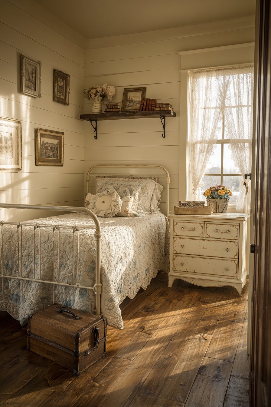 Cozy Cottage-Style Guest Room with Vintage Charm