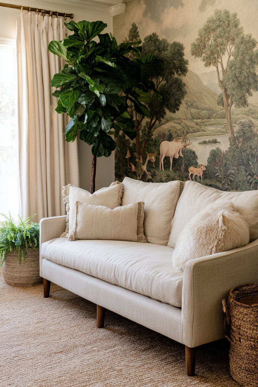 Enchanted Forest Mural with Living Plant Integration