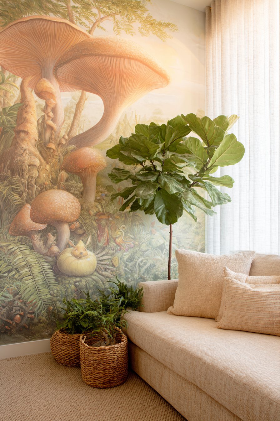 Enchanted Forest Mural with Living Plant Integration
