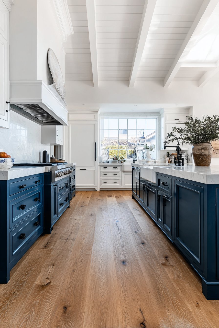Modern Farmhouse Navy and White Kitchen