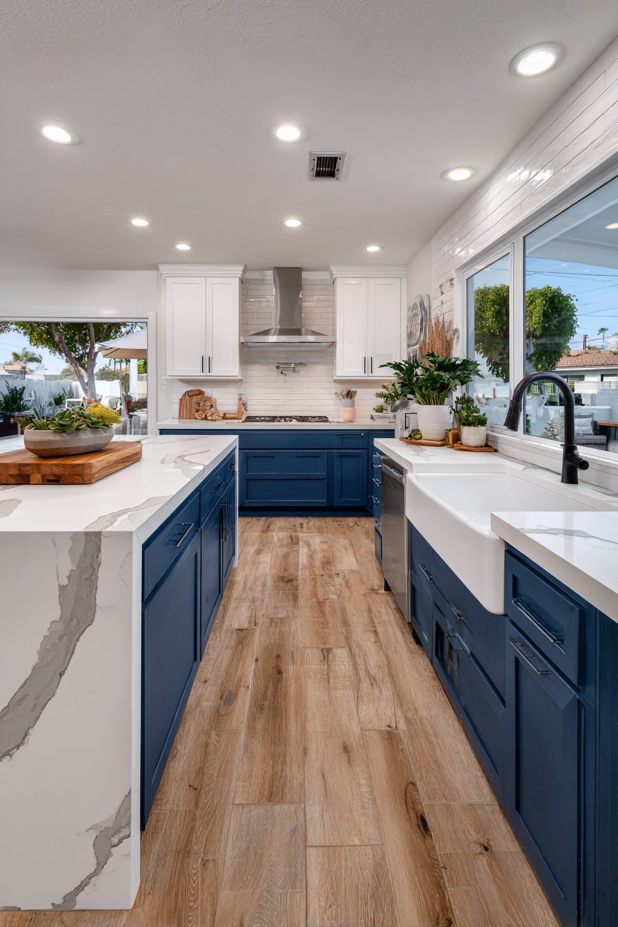 Modern Farmhouse Navy and White Kitchen