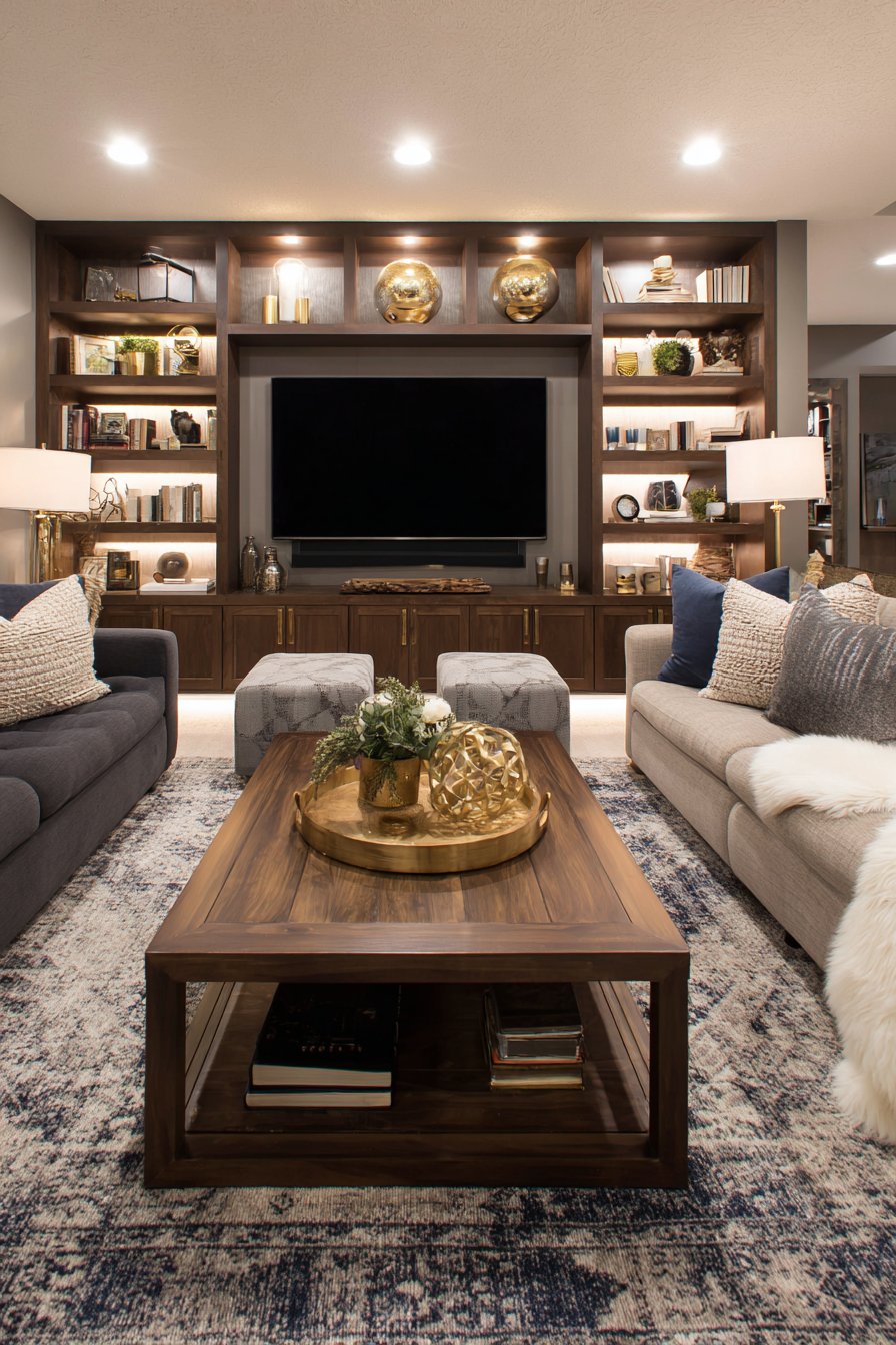 Built-In Media Wall Seating