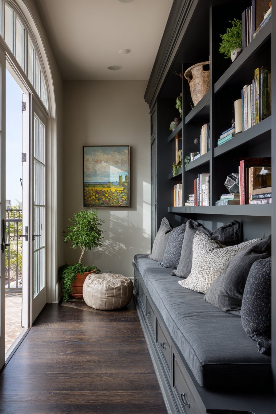 Built-In Media Wall Seating