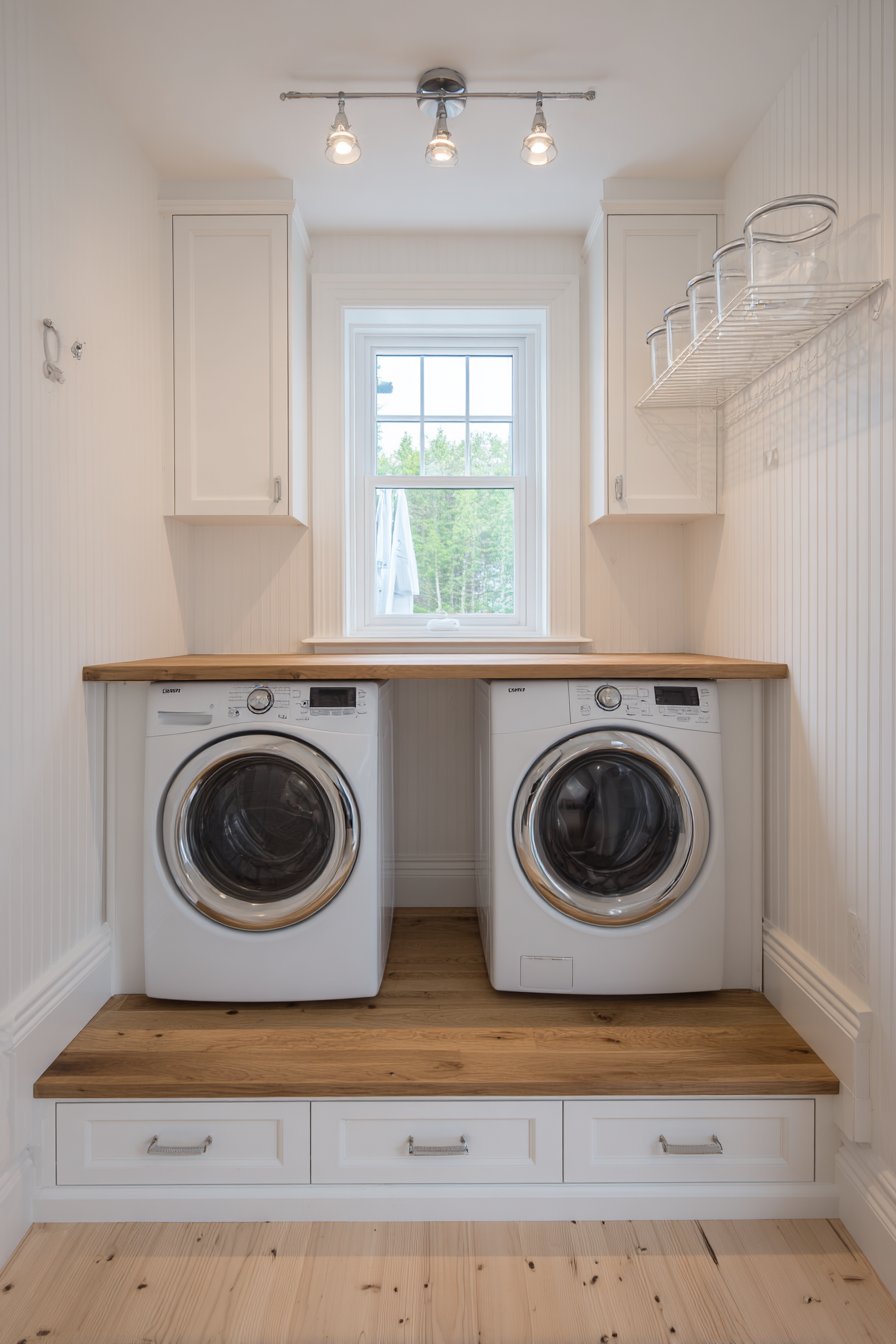 Raised Platform with Pull-Out Drawer Storage