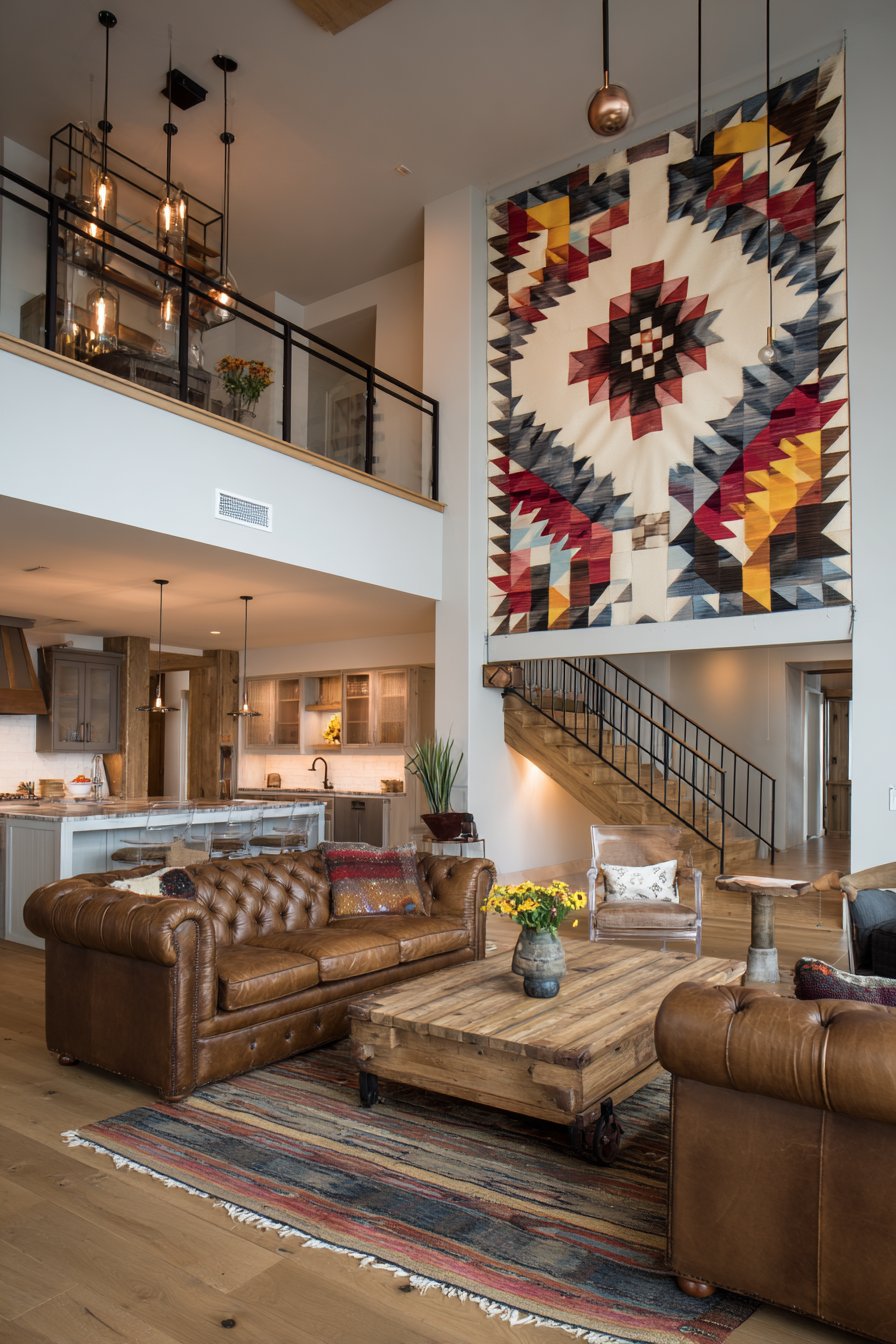 Eclectic Mix with Vintage Rug Art