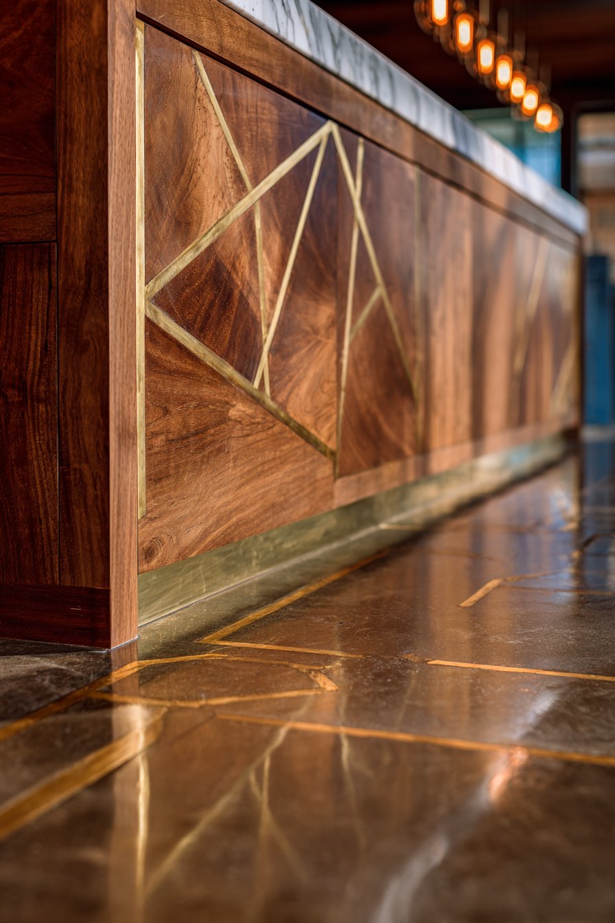 Art Deco Brass Inlay Kitchen