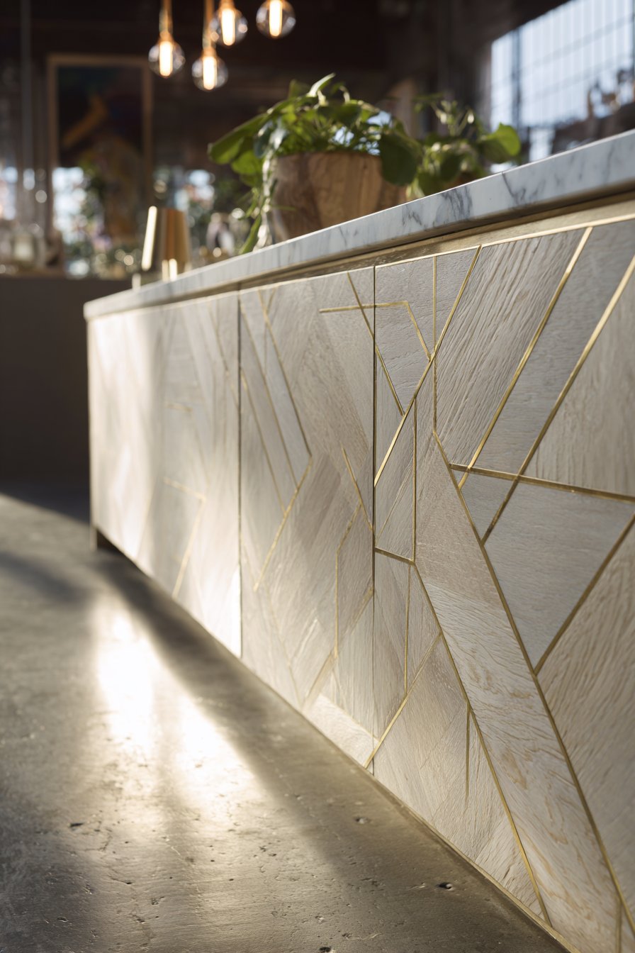 Art Deco Brass Inlay Kitchen