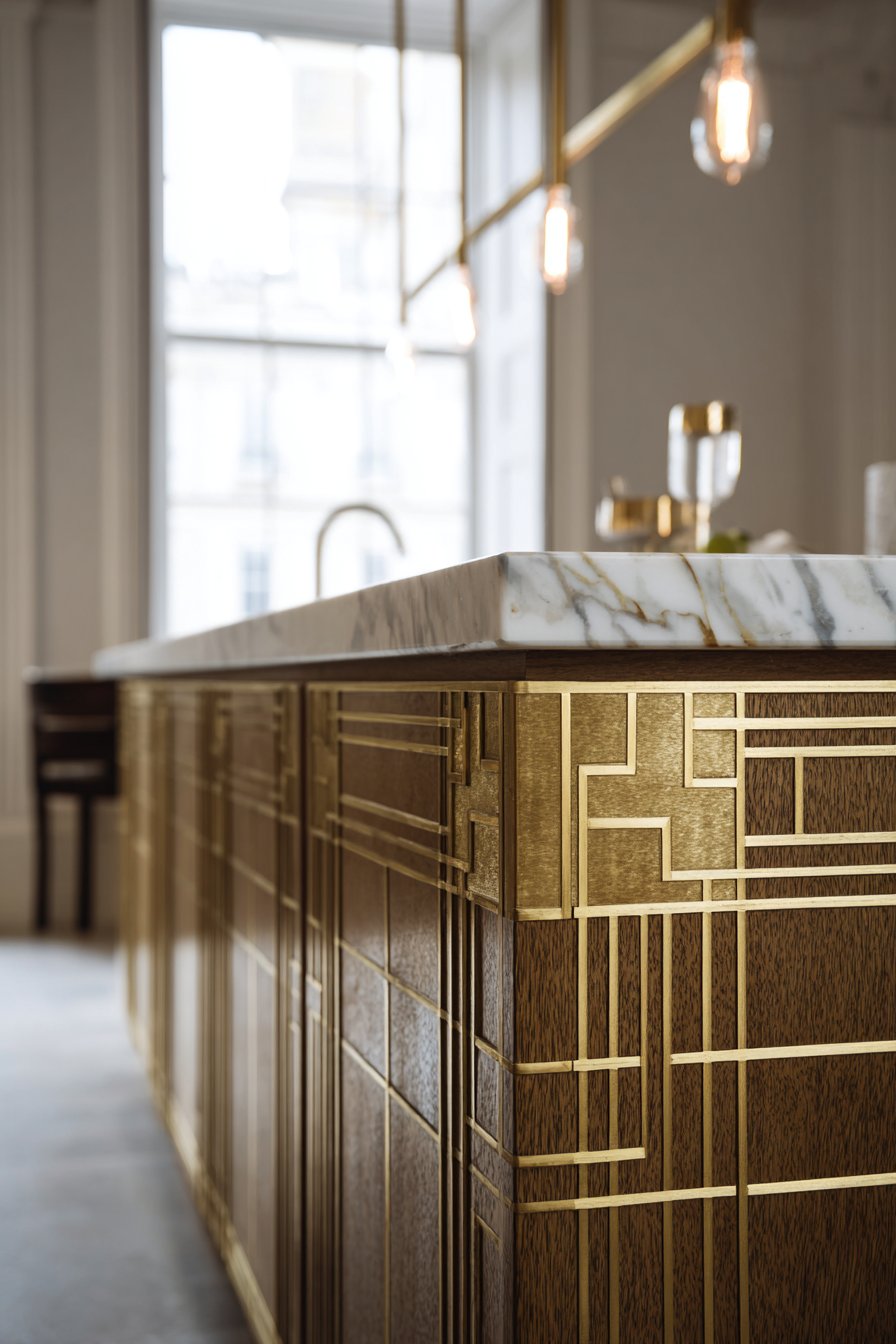 Art Deco Brass Inlay Kitchen