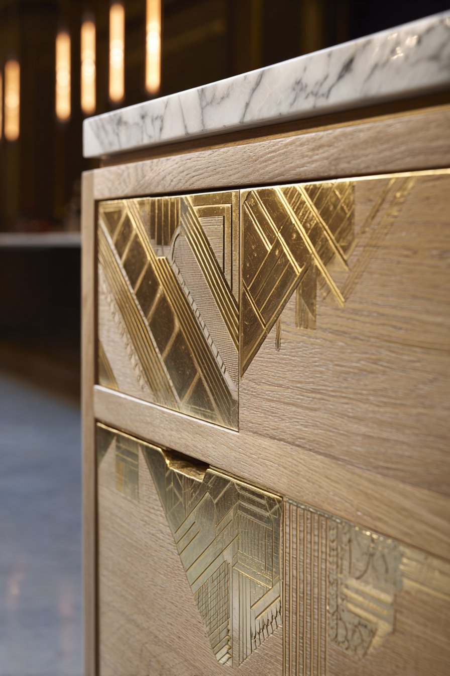 Art Deco Brass Inlay Kitchen