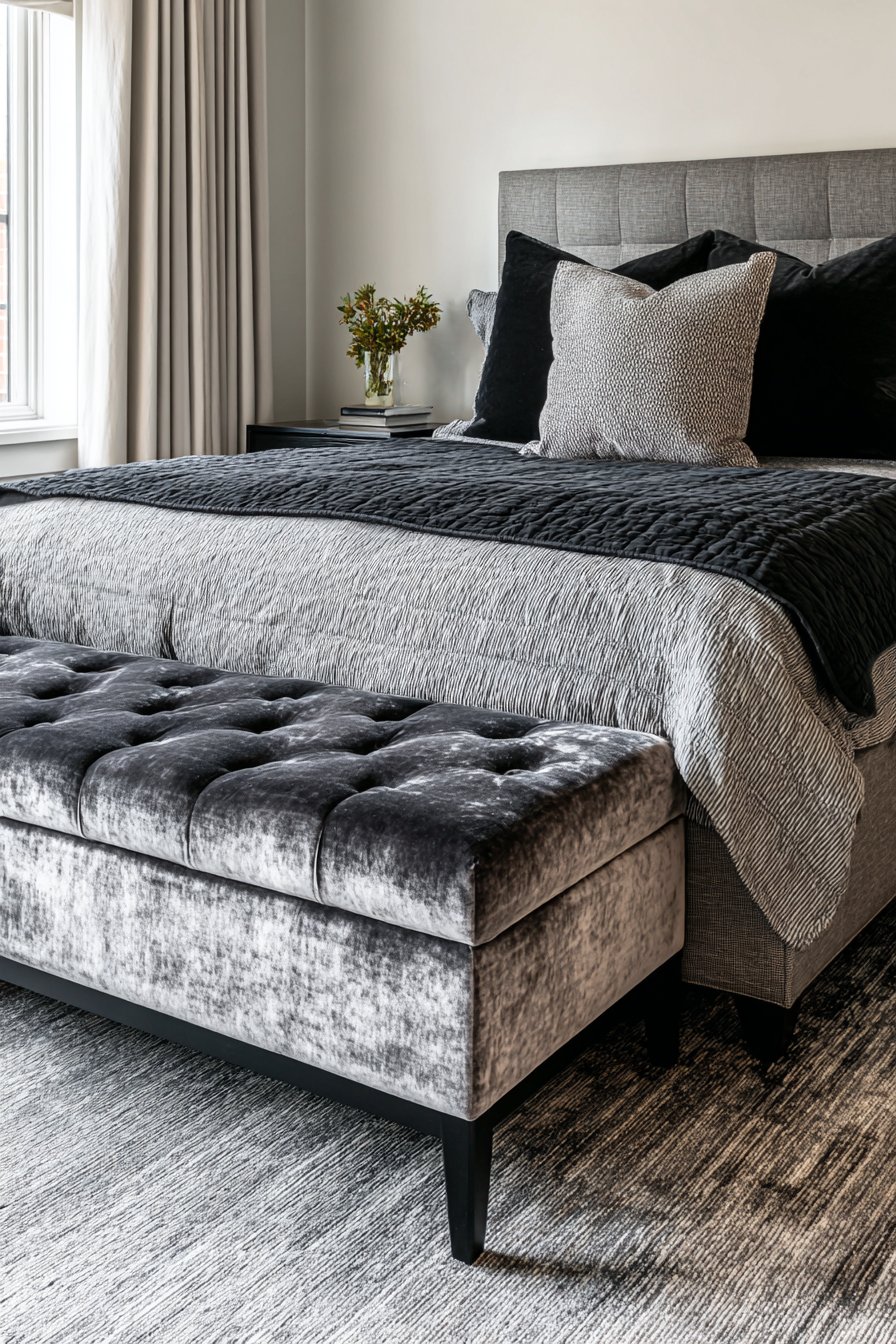 Tufted Storage Bench Functionality