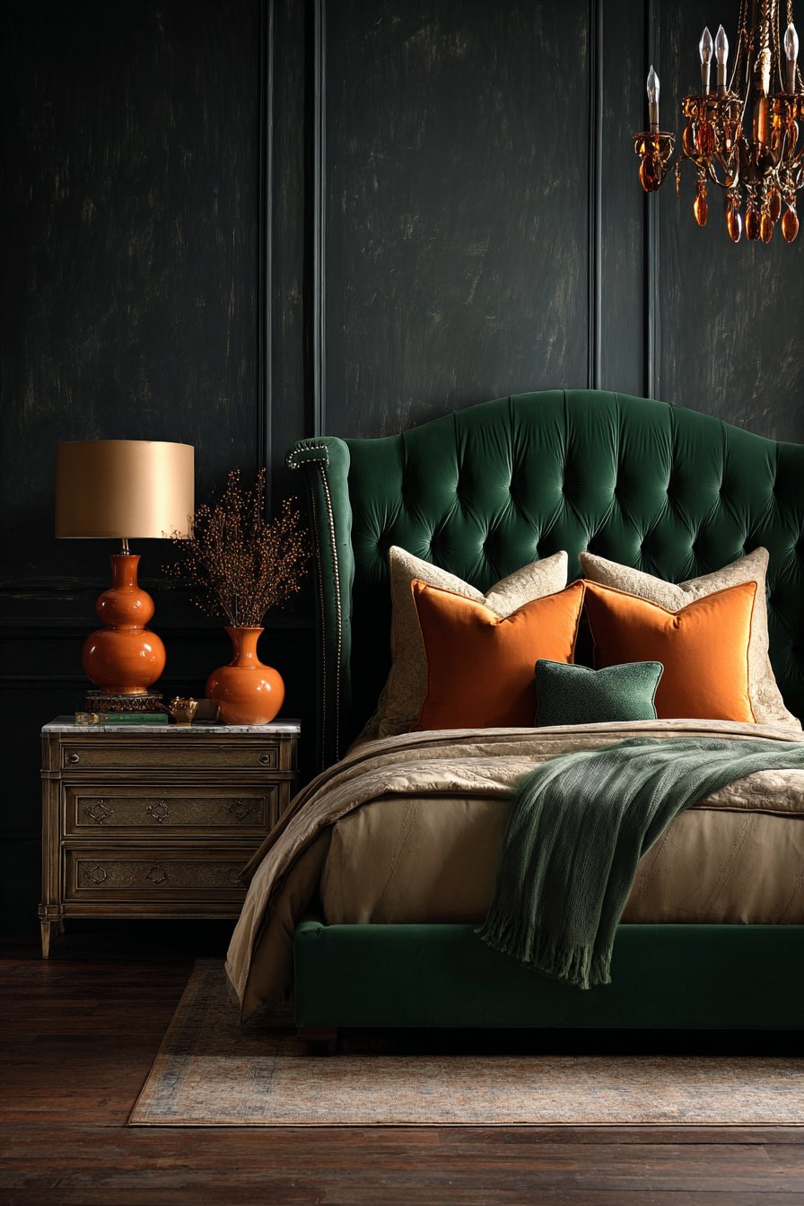 Luxurious Emerald Channel Tufting