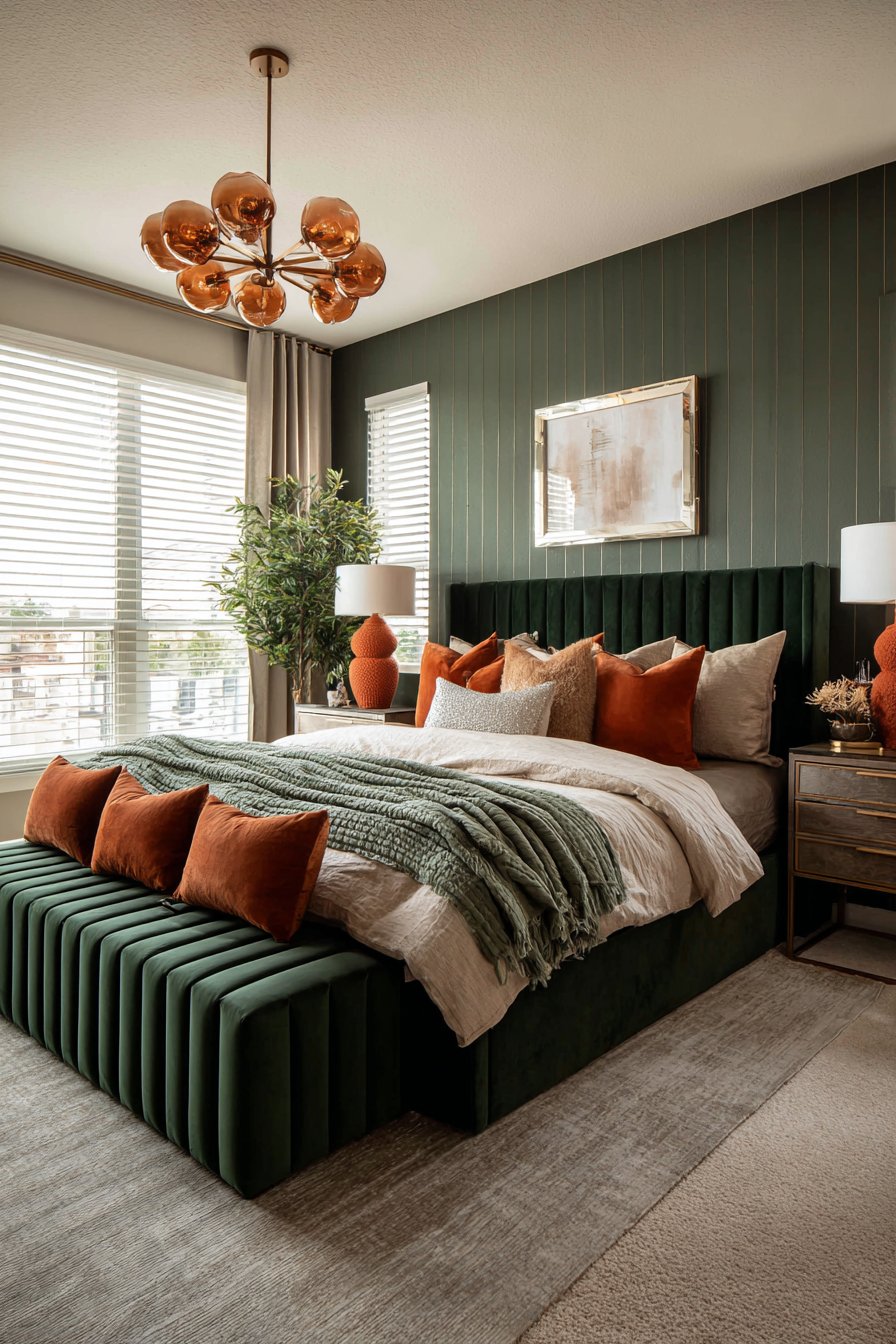 Luxurious Emerald Channel Tufting