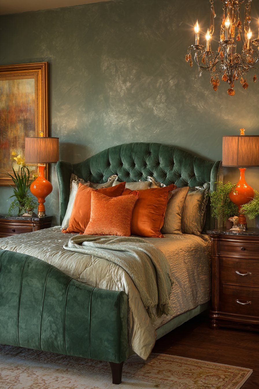 Luxurious Emerald Channel Tufting