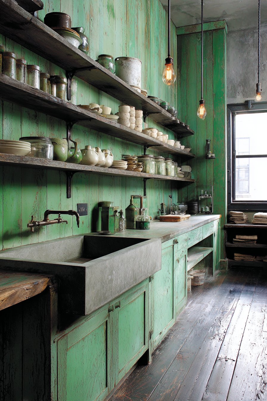 Faded Mint Rustic Reclaimed Character