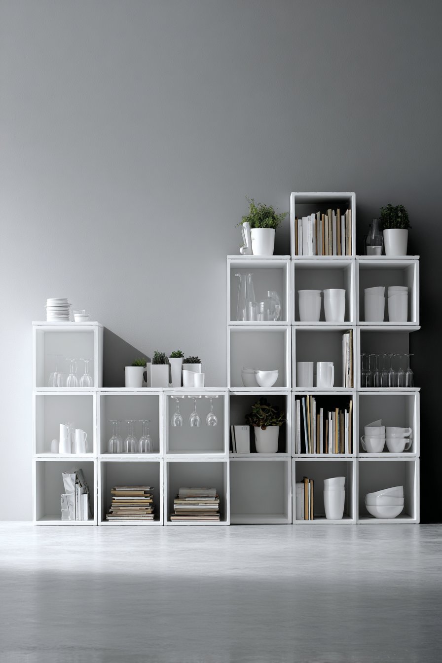 Modular White Cube Shelving