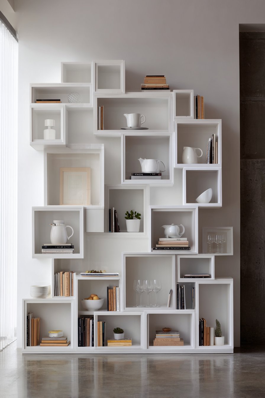 Modular White Cube Shelving