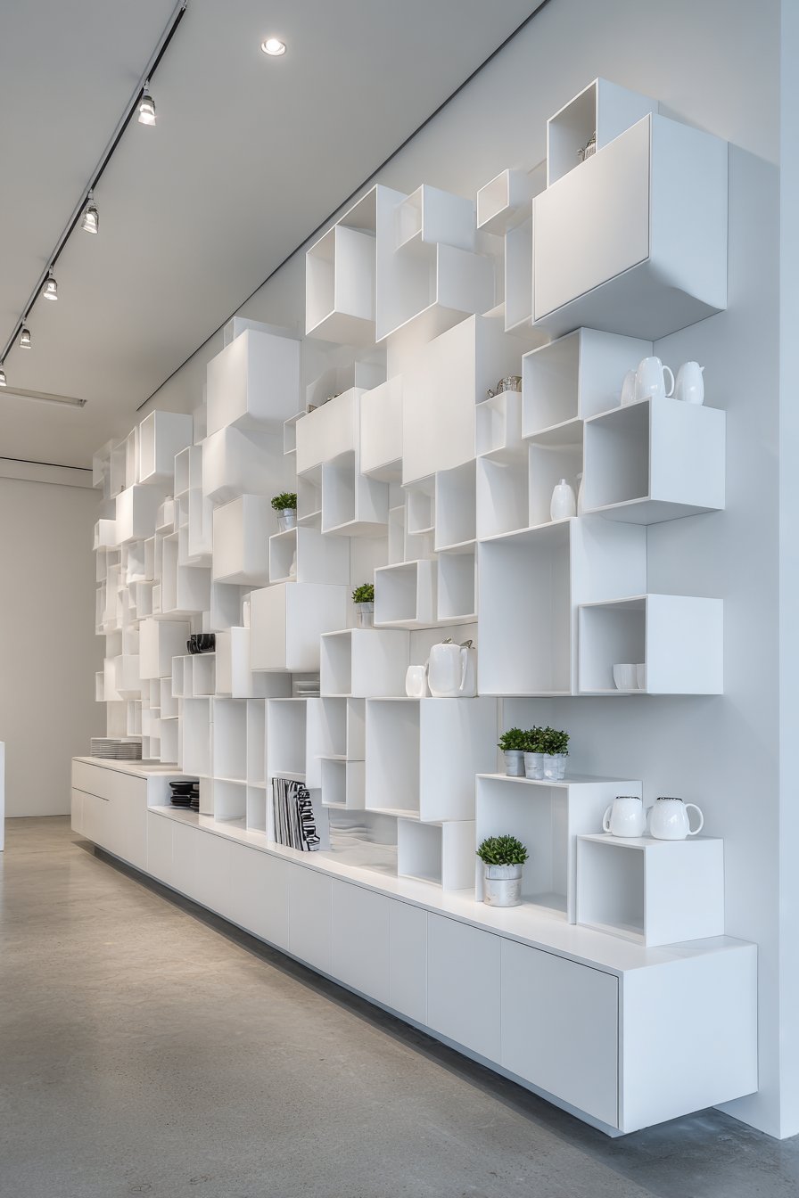 Modular White Cube Shelving