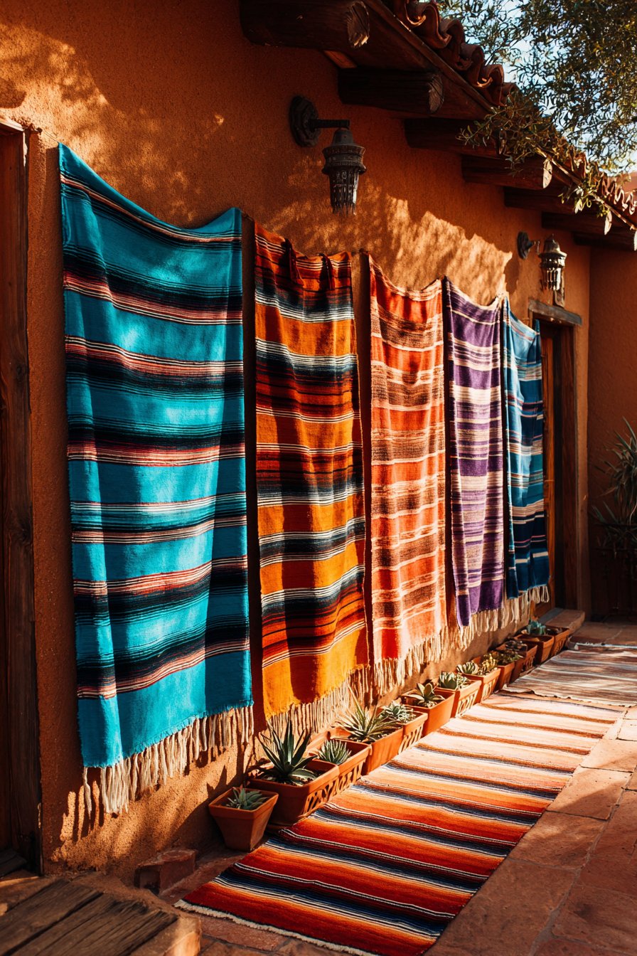 Southwestern Woven Textile Display