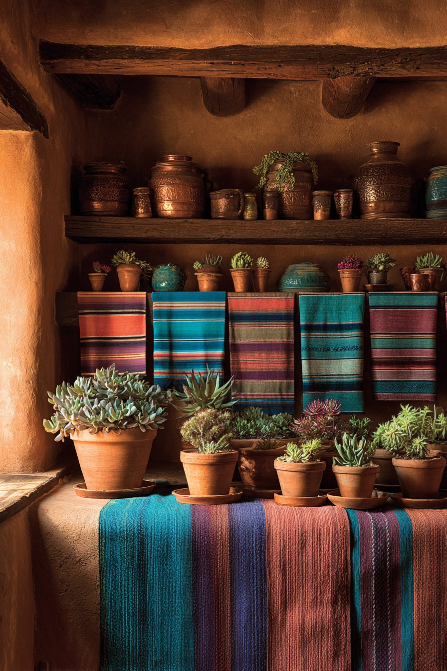 Southwestern Woven Textile Display