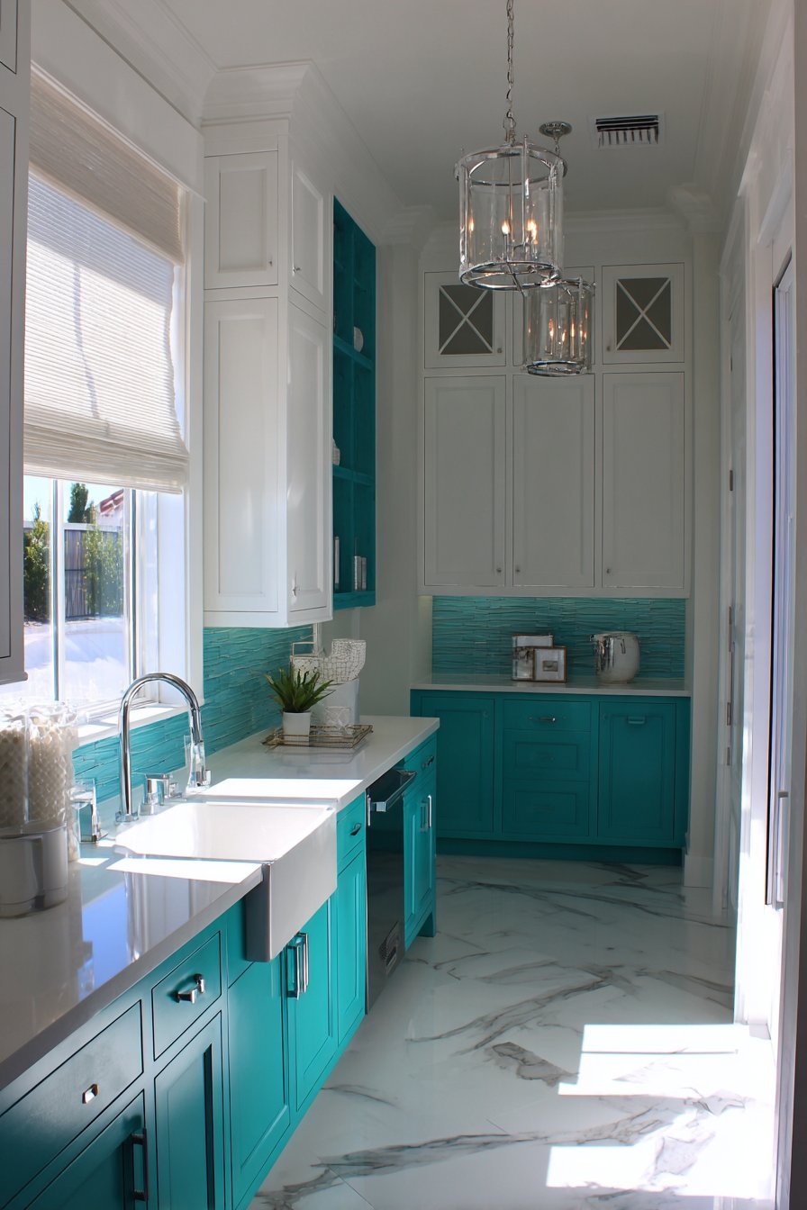 Energetic Turquoise with White Base