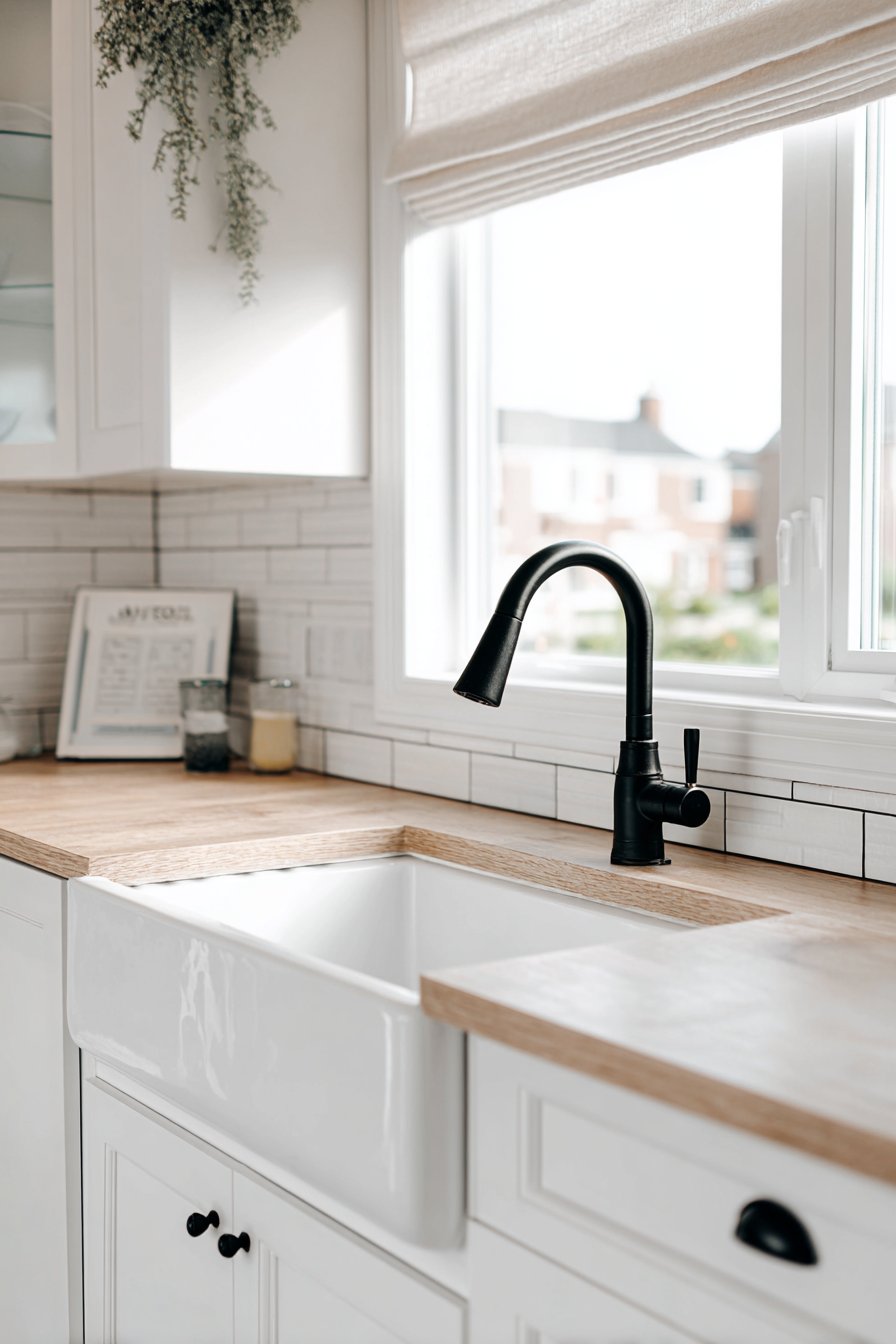 Striking Black Faucet Against White Backdrop