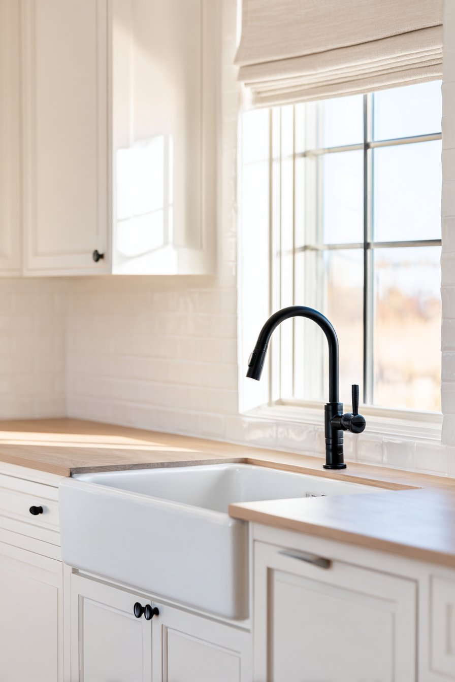 Striking Black Faucet Against White Backdrop
