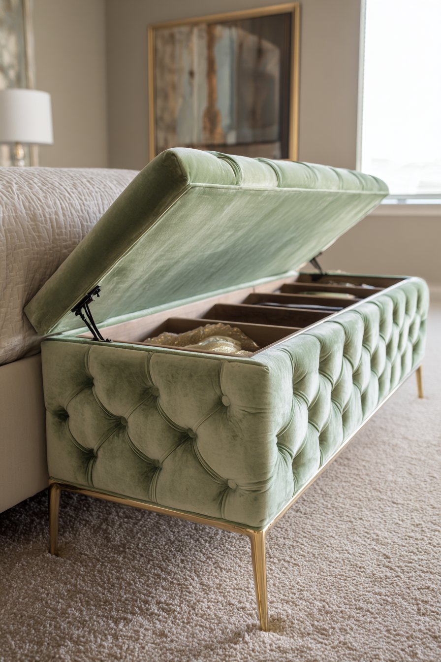 Tufted Storage Bench Luxury