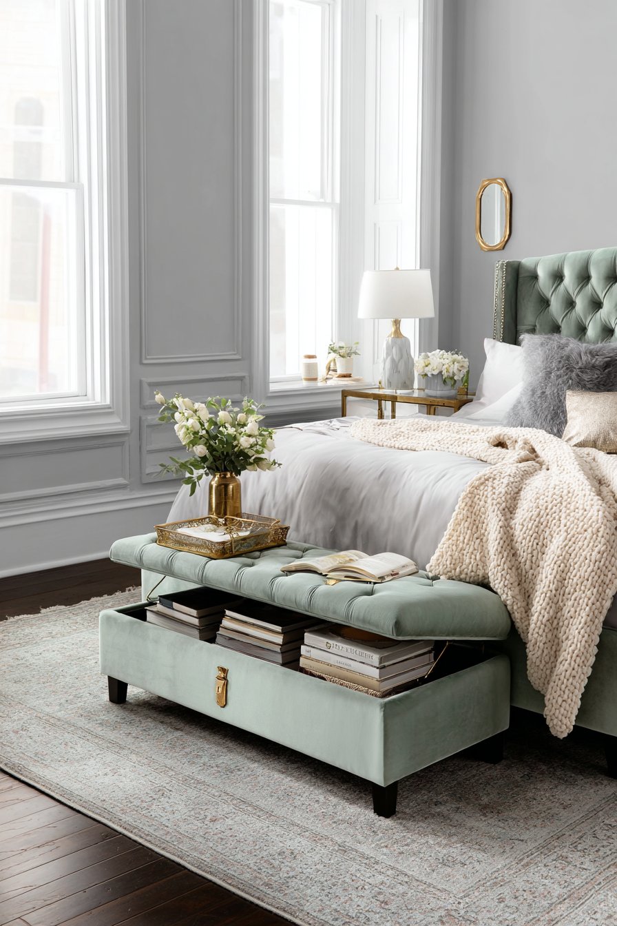 Tufted Storage Bench Luxury