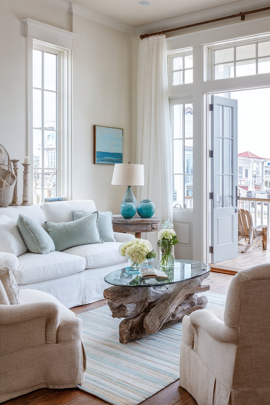 Coastal Refinement with Crisp White Linen