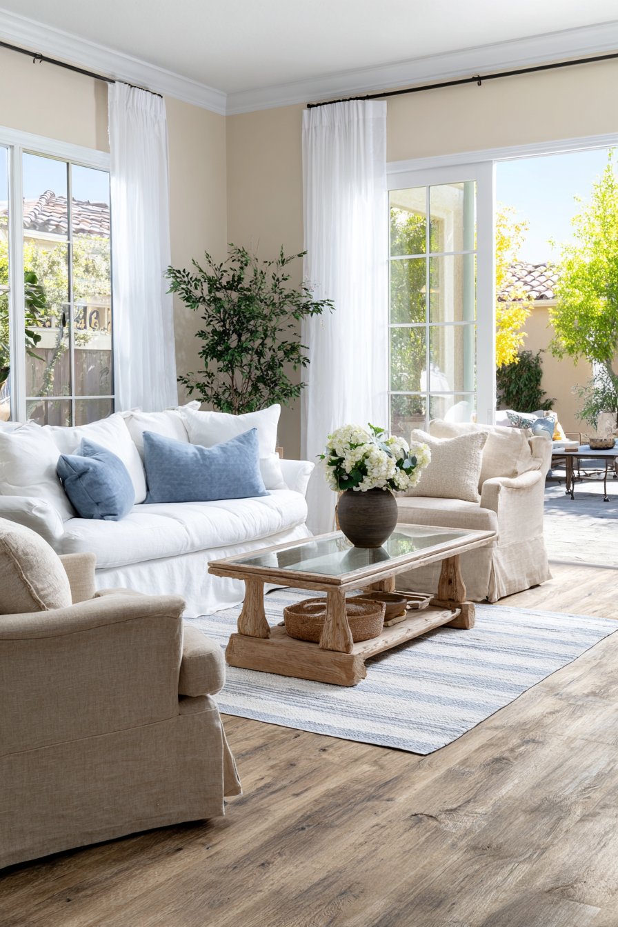 Coastal Refinement with Crisp White Linen