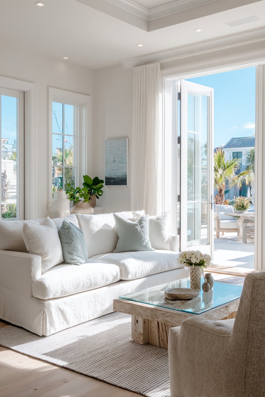 Coastal Refinement with Crisp White Linen