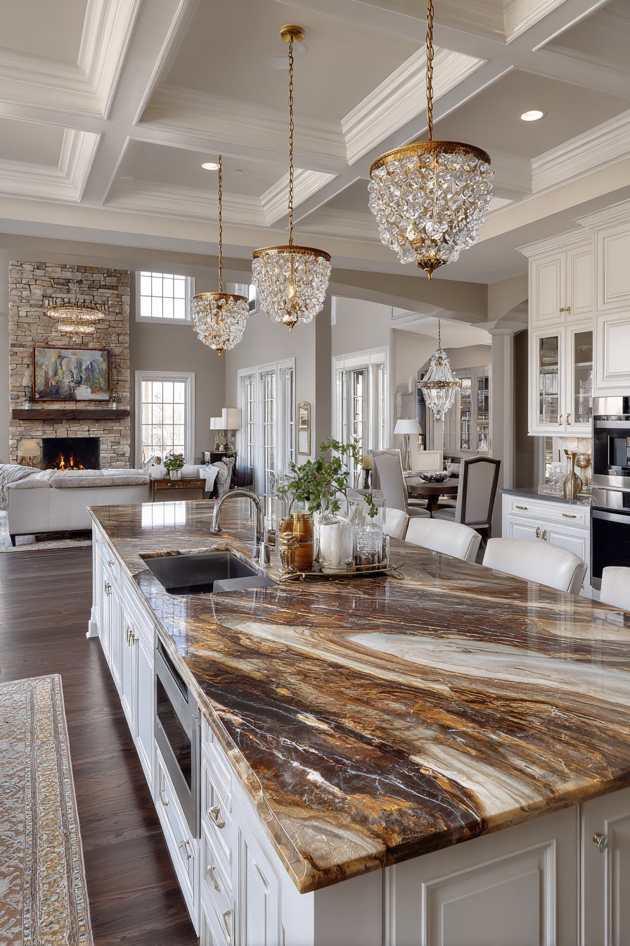 Luxury White with Leathered Quartzite