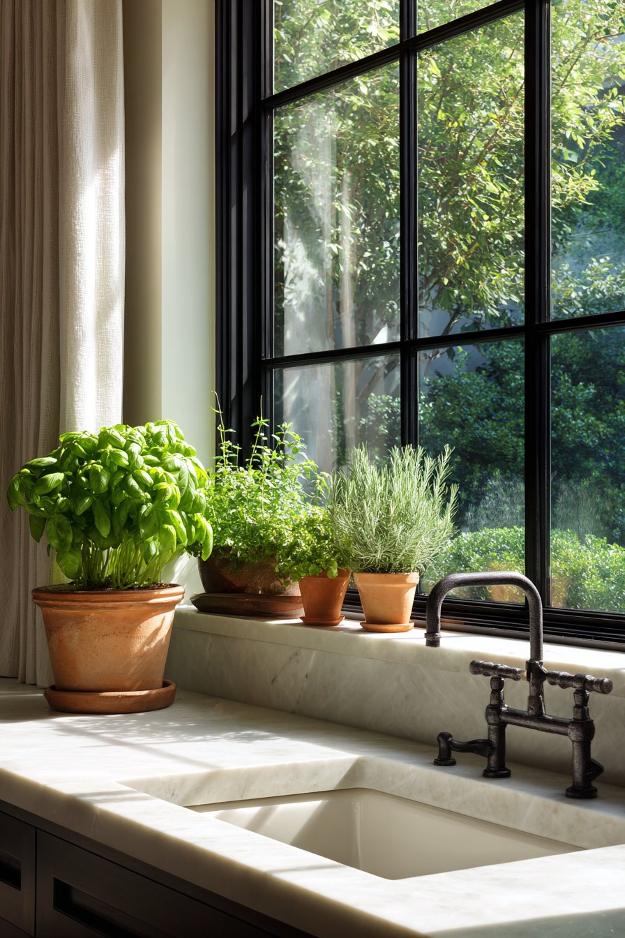Windowsill Herb Garden Feature